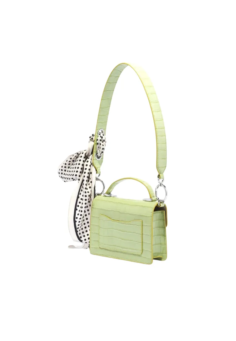( AS IS ) Marc Jacobs The Downtown Crocodile Top Handle Bag In Lime H961L01PF22