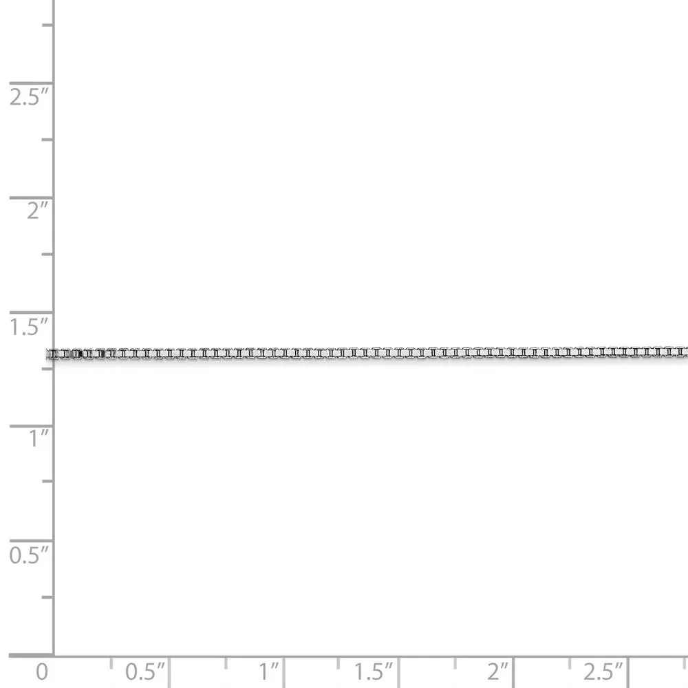1.1mm 10k White Gold Solid Box Chain Necklace