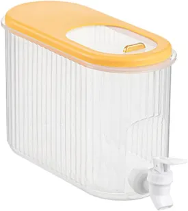 3.5L/1 Gallon Beverage Dispenser Cold Kettle with Spigot, Plastic Durable Water Jug Dispenser Refrigerator Beverage Bucket Drink Dispensers for BBQ, Picnic, Pool Party and Social Events(Yellow)
