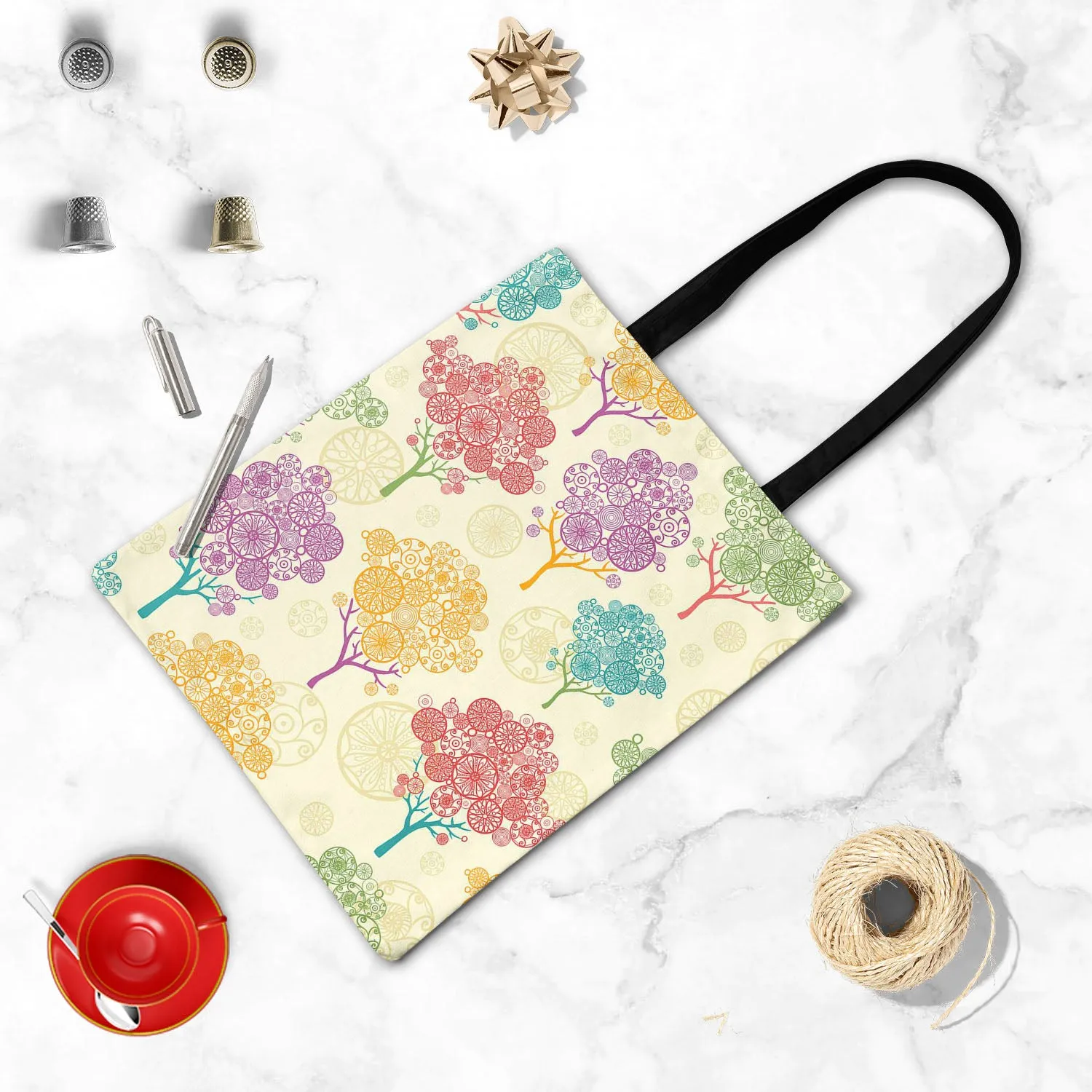 Abstract Trees Tote Bag Shoulder Purse | Multipurpose