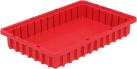 Akro-Mils 33162 Akro-Grid Plastic Slotted Dividable Modu Box Stackable Grid Storage Tote Container, (16-1/2-Inch L x 10-7/8-Inch W x 2-1/2-Inch H), (12 Pack), Red (33162RED)