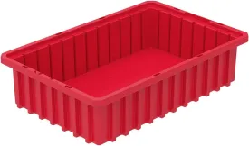 Akro-Mils 33164 Akro-Grid Plastic Slotted Dividable Modu Box Stackable Grid Storage Tote Container, (16-1/2-Inch L x 10-7/8-Inch W x 4-Inch H), (12 Pack), Red