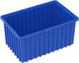 Akro-Mils 33168 Akro-Grid Plastic Slotted Dividable Modu Box Stackable Grid Storage Tote Container, (16-1/2-Inch L x 10-7/8-Inch W x 8-Inch H), (6 Pack), Blue