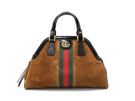 Authentic Gucci Brown Medium Ophidia ReBelle Top Handle Nocciola Bag