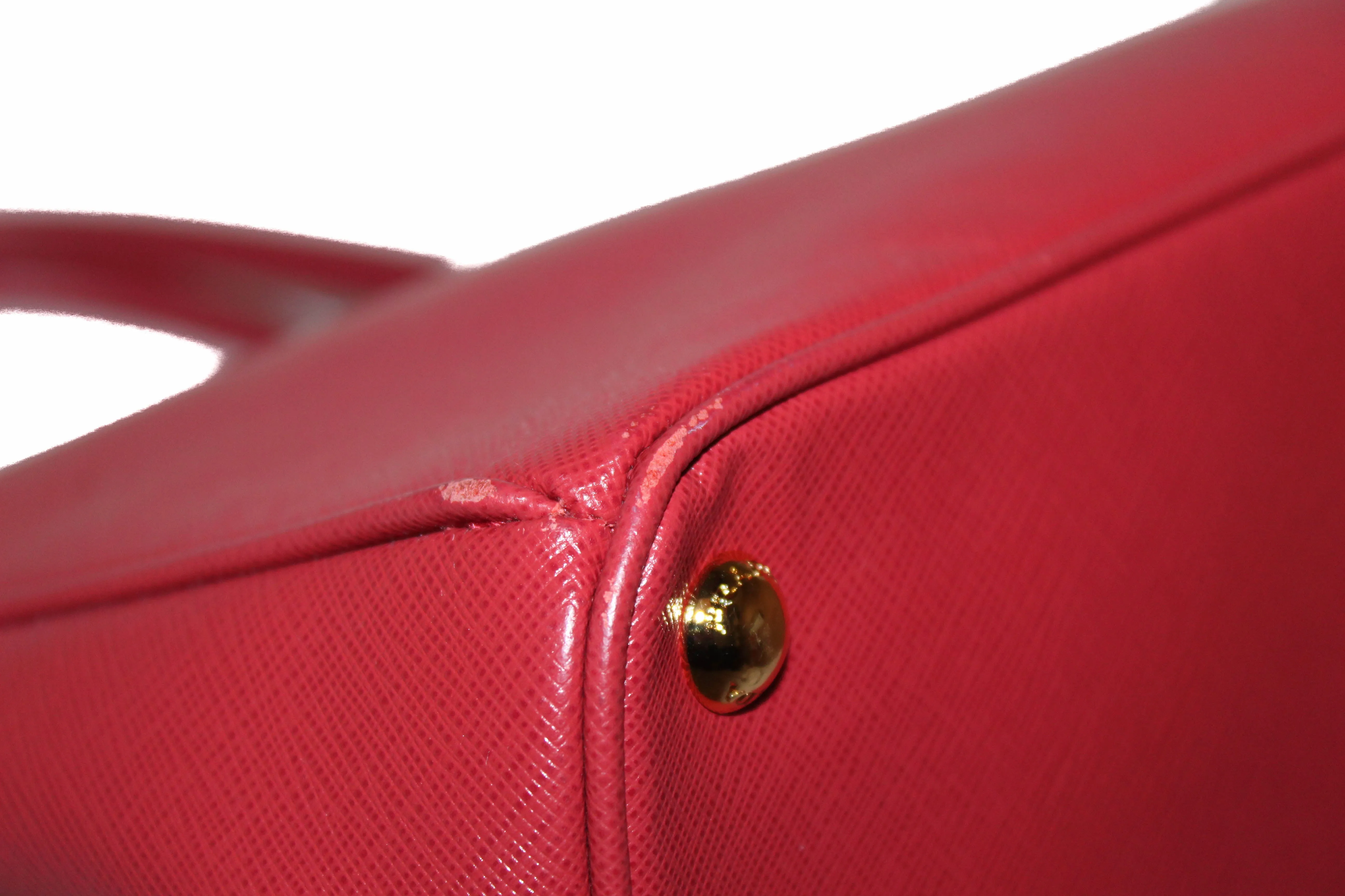 Authentic Prada Fuoco Red Saffiano Lux Leather Large Tote Bag BN1844