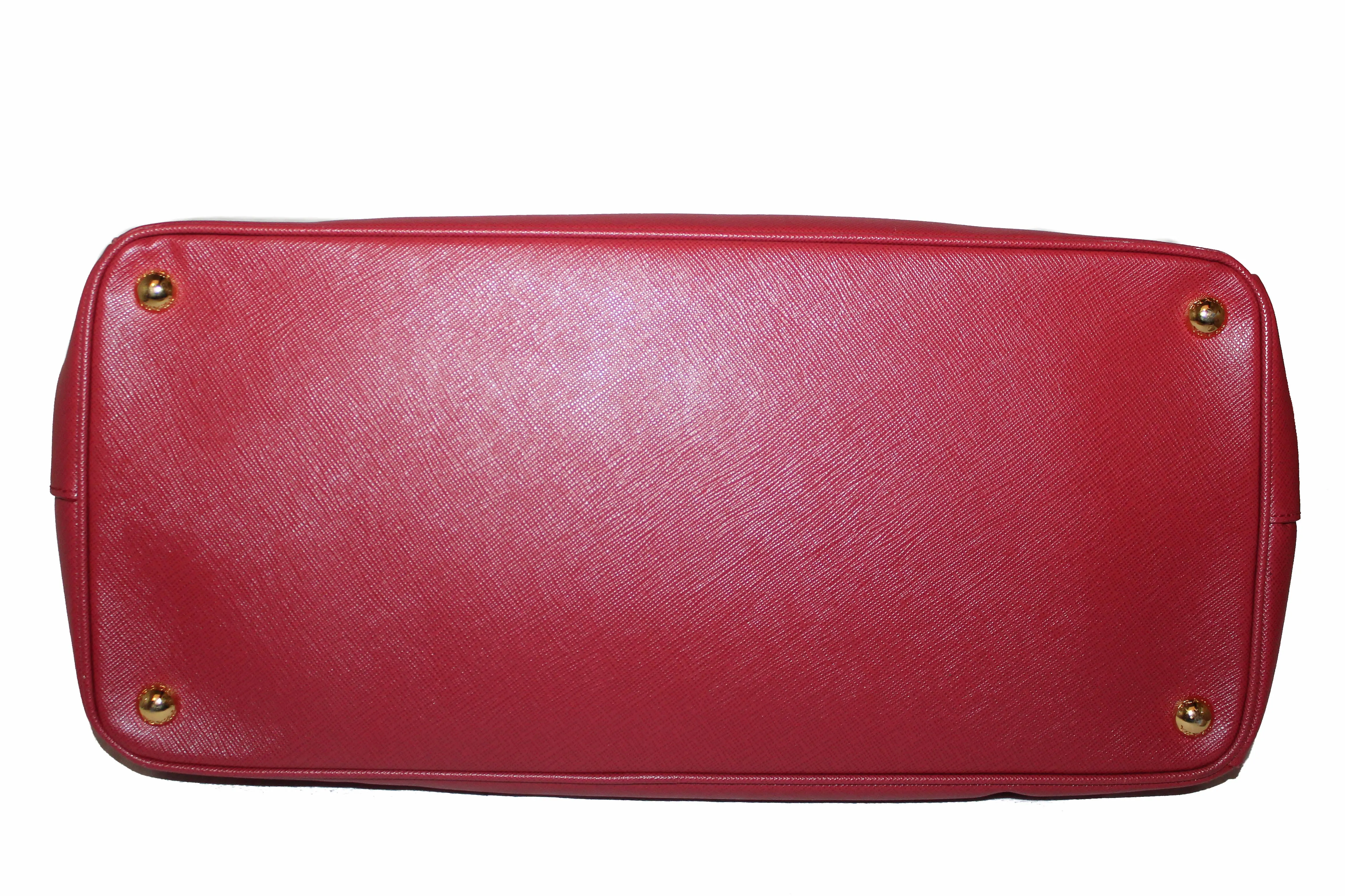 Authentic Prada Fuoco Red Saffiano Lux Leather Large Tote Bag BN1844