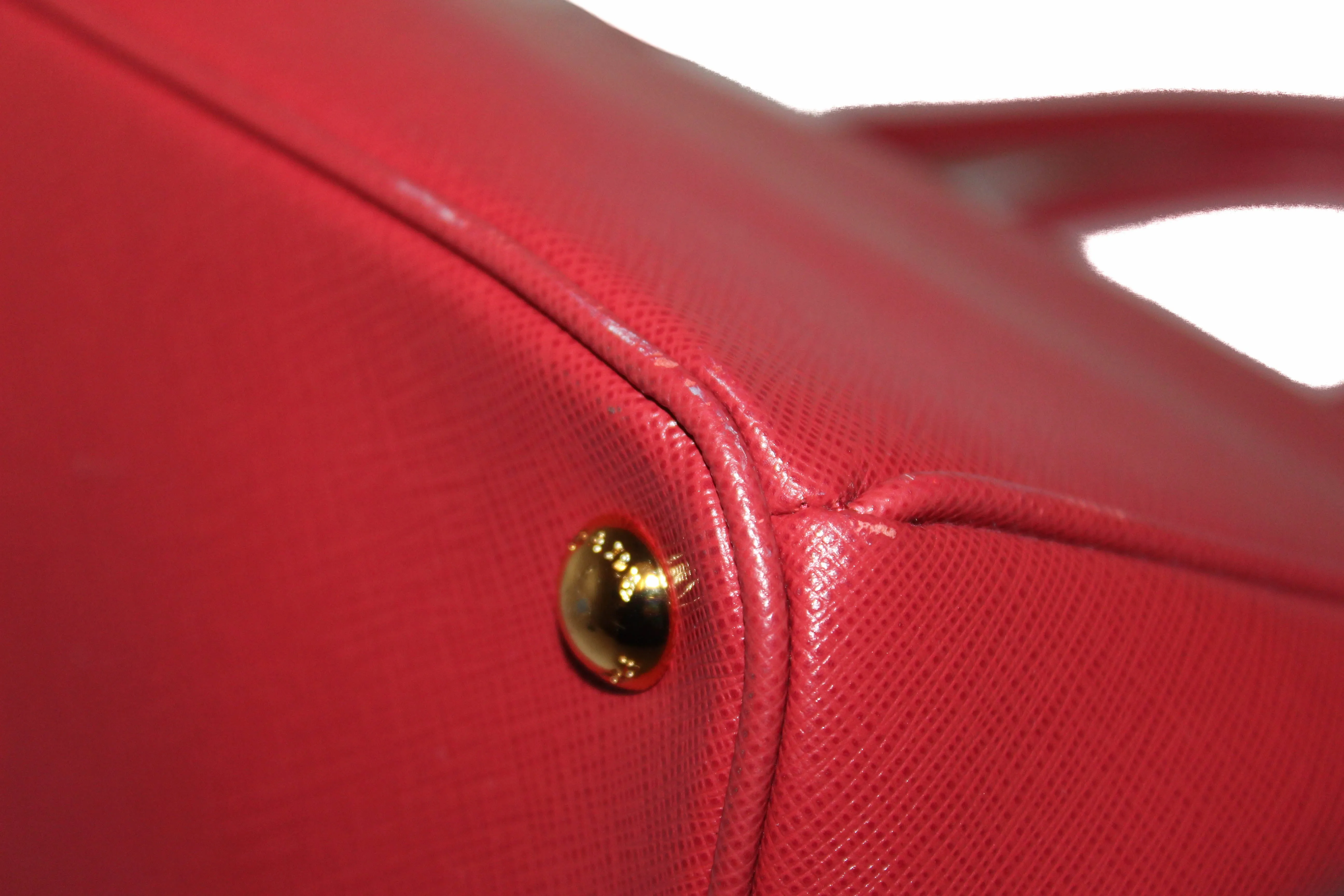 Authentic Prada Fuoco Red Saffiano Lux Leather Large Tote Bag BN1844