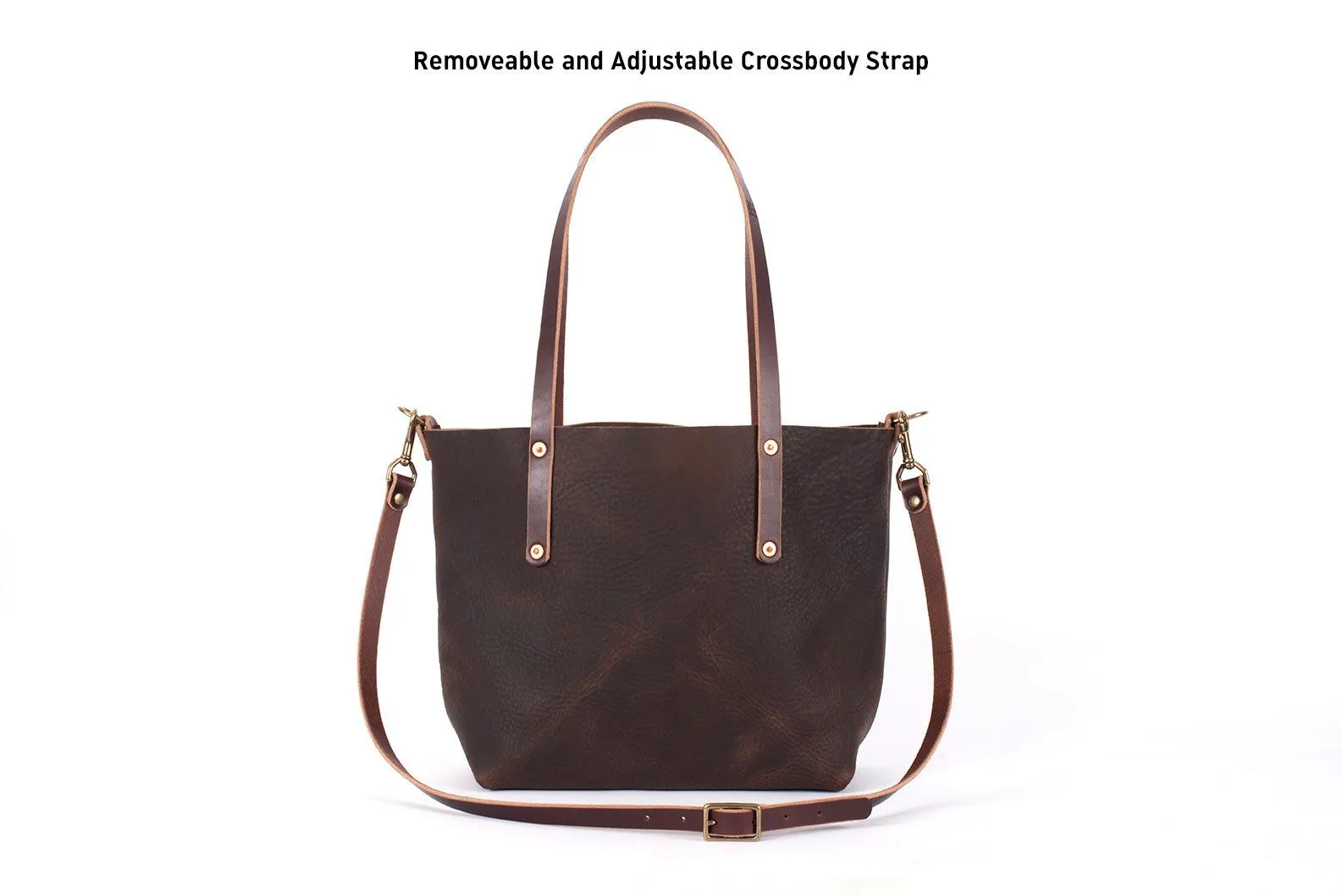 AVERY LEATHER TOTE BAG - MEDIUM - SADDLE