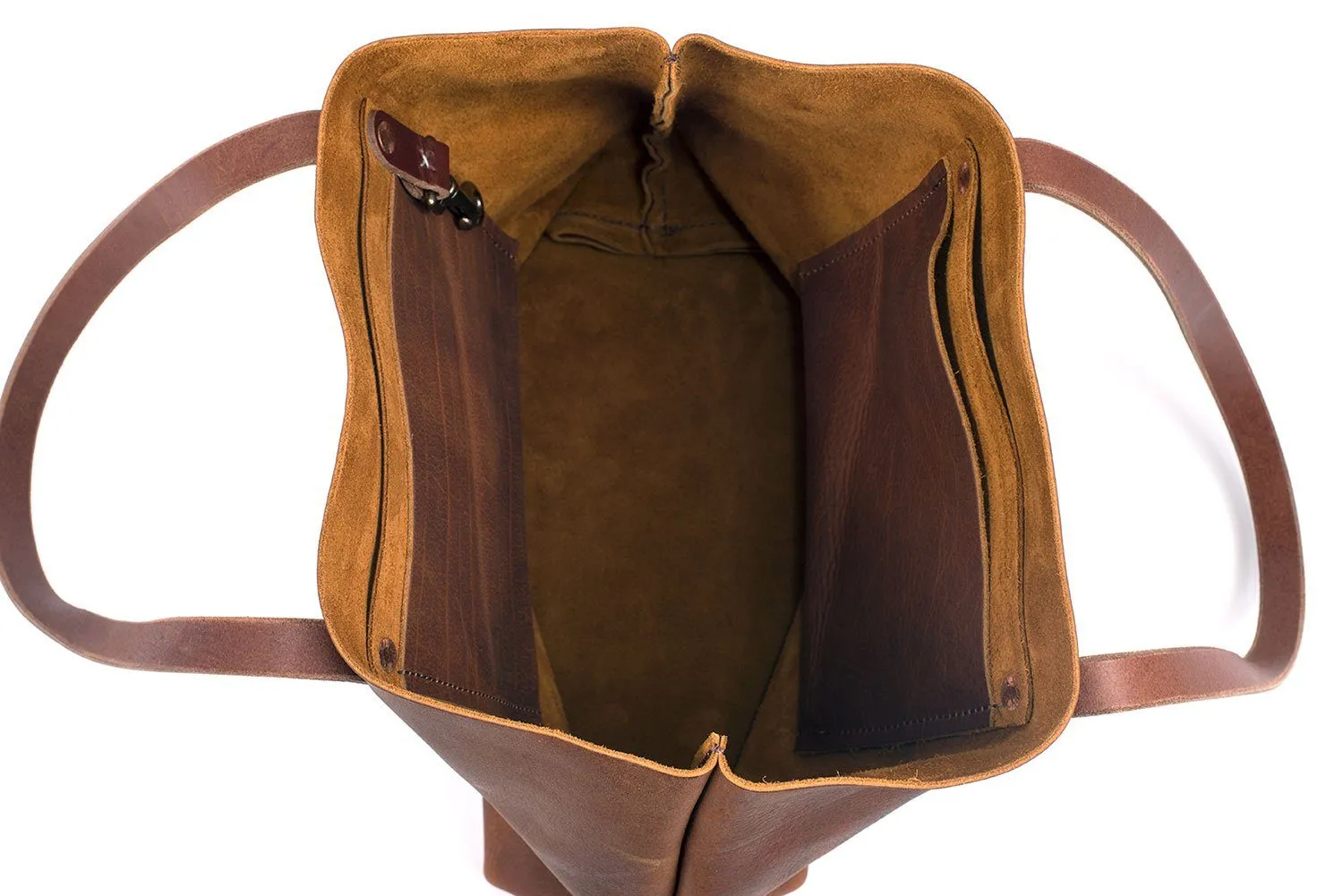 AVERY LEATHER TOTE BAG - MEDIUM - SADDLE