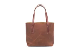 AVERY LEATHER TOTE BAG - MEDIUM - SADDLE