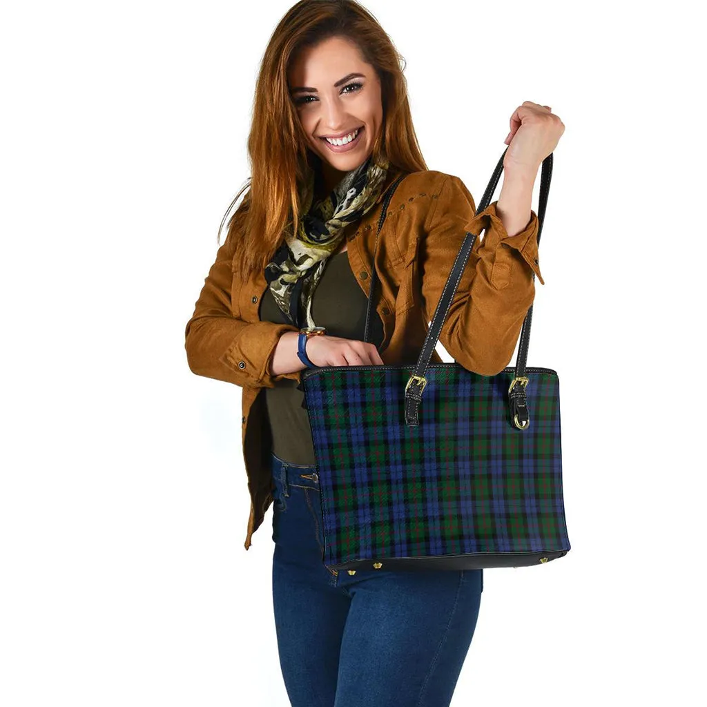 Baird Tartan Leather Tote Bag