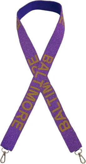 Baltimore Purple Beaded Purse Strap Gold Letters 49 Pro Football Stadium Approved Clear Bag Raven Gold Hardware Sports College South Morris
