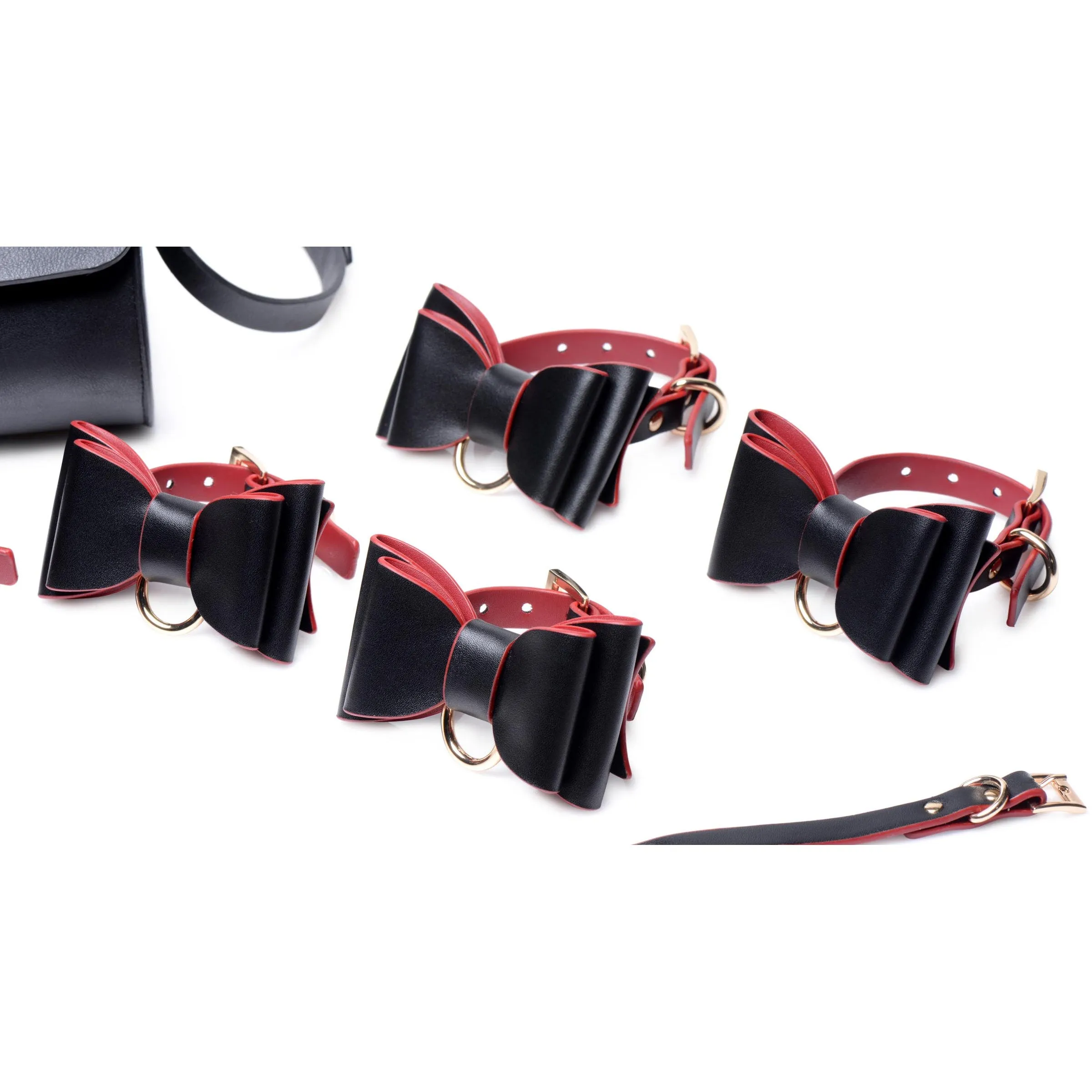 Bondage To Go Black and Red Bow Bondage Set with Carry Case