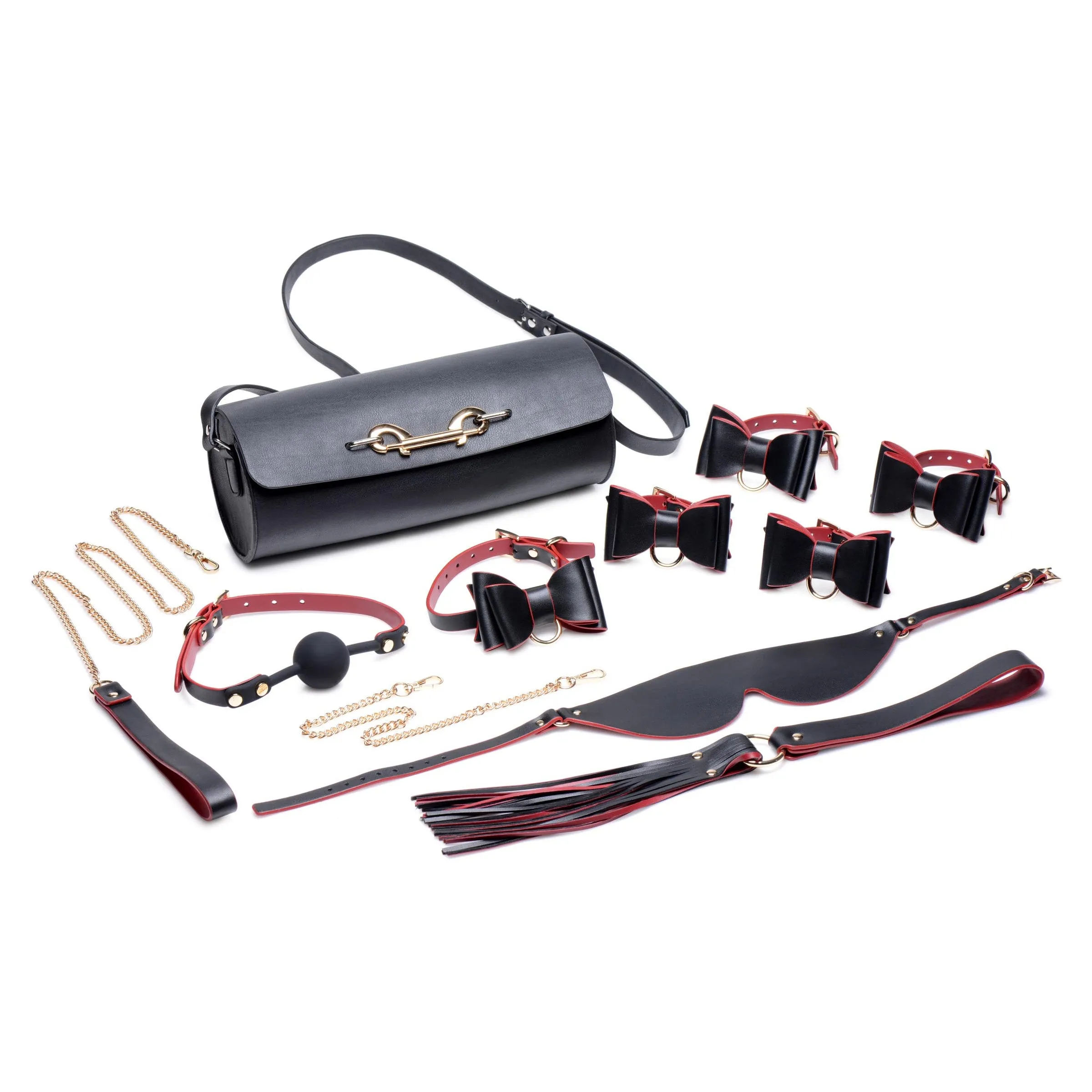 Bondage To Go Black and Red Bow Bondage Set with Carry Case