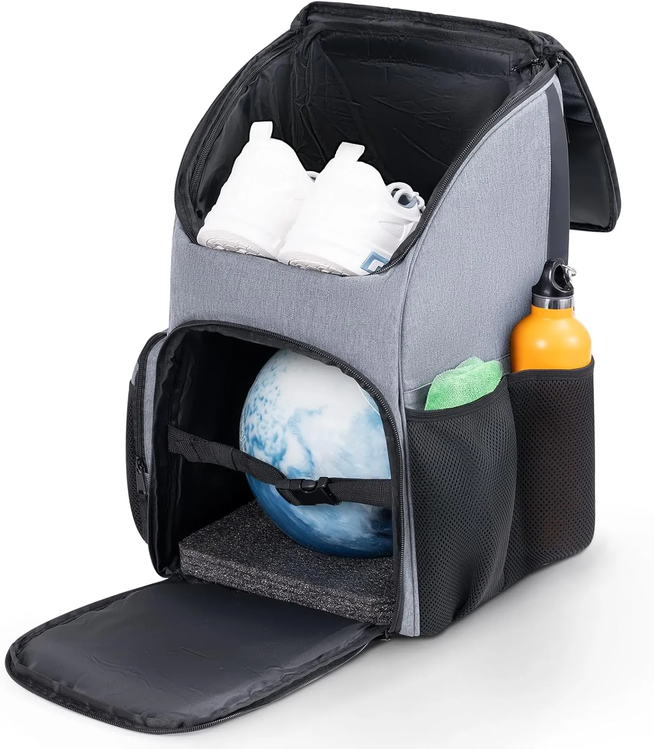 Bowling Ball Bag, Backpack Single Ball Bag with Padded Holder and Shoe Compartment Up to Size 16, Gifts for Bowling Lovers