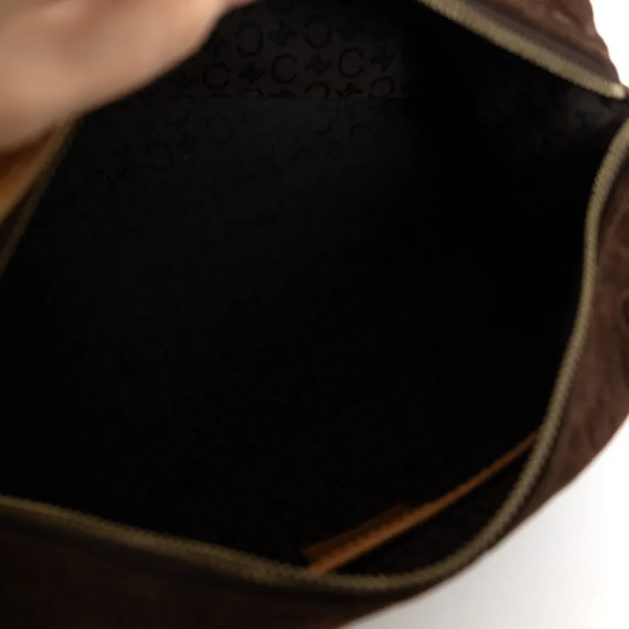 Brown Suede Macadam Handbag
