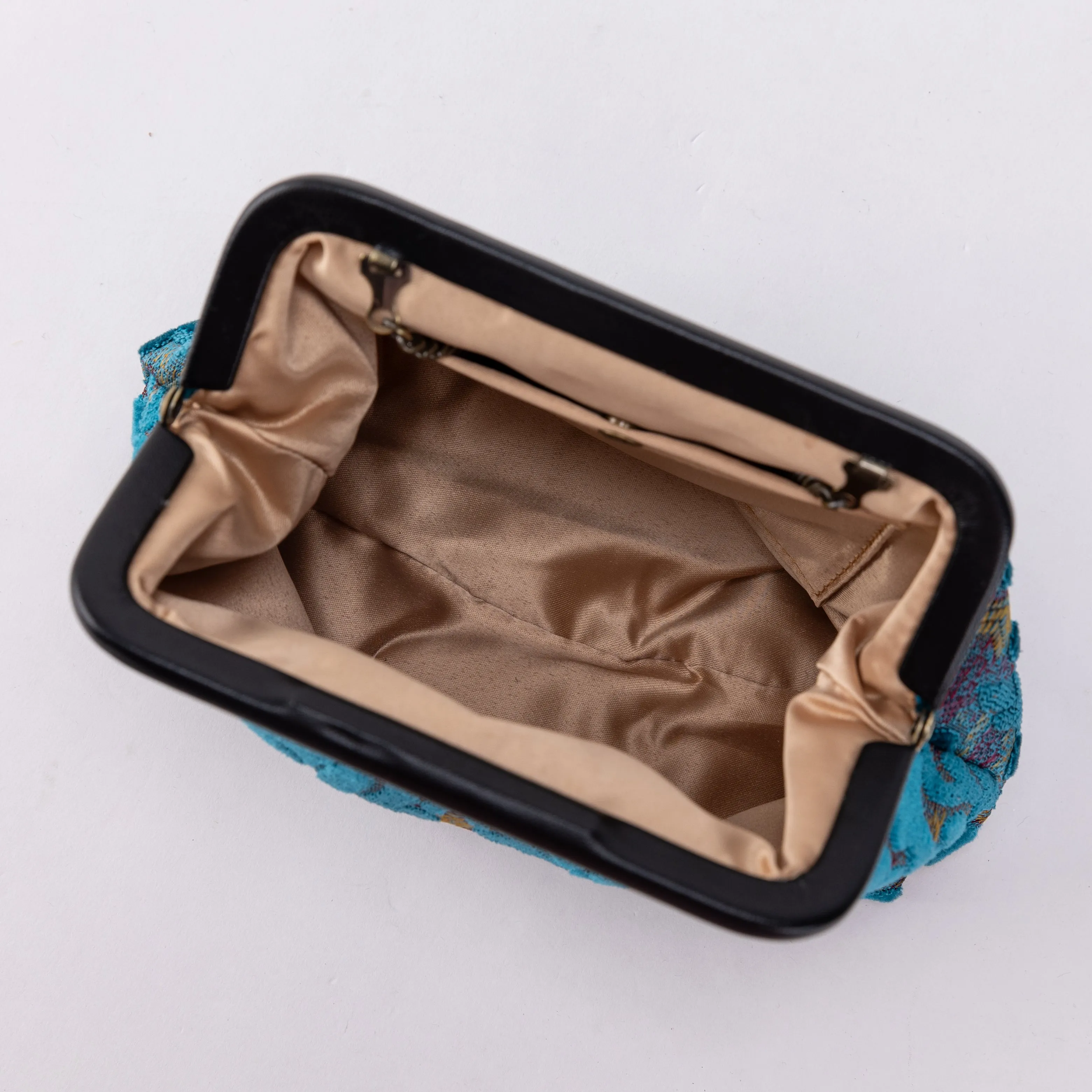 Burnout Velvet Aqua Blue Alma Clutch
