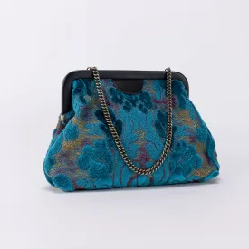 Burnout Velvet Aqua Blue Alma Clutch