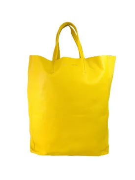 Celine yellow leather vertical Cabas tote