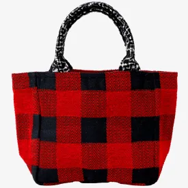 Chenille Buffalo Plaid Jacquard Extra Small Tote Bag ジャカードトートバッグXS / BBB-2084 c#1 Red