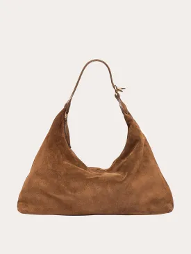Chestnut suede pillow shoulder bag