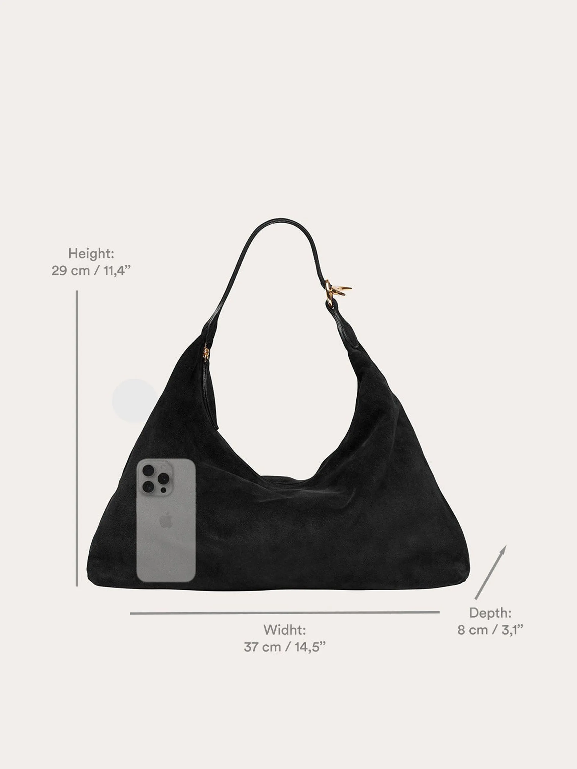 Chestnut suede pillow shoulder bag