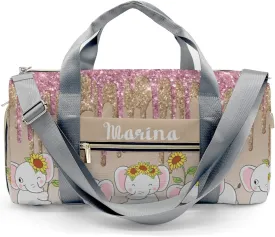 Custom Duffel Bag Dripping Gold Rose Glitter Elephant Sunflower Adventure Awaits: Best Travel Bags for Hiking and Sports