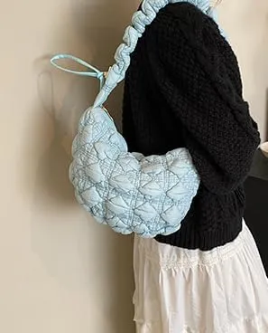 Cute Handbag Purse for Women, Chic Sling Purse Shoulder Handbags Puffer Bags for Women Ladies Casual Aesthetic Kawaii