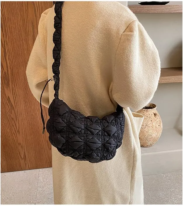 Cute Handbag Purse for Women, Chic Sling Purse Shoulder Handbags Puffer Bags for Women Ladies Casual Aesthetic Kawaii