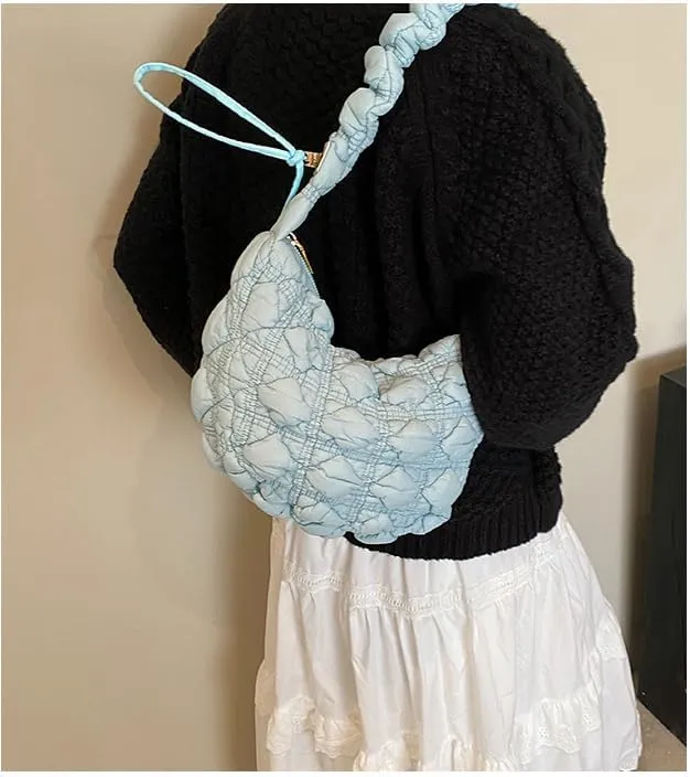 Cute Handbag Purse for Women, Chic Sling Purse Shoulder Handbags Puffer Bags for Women Ladies Casual Aesthetic Kawaii