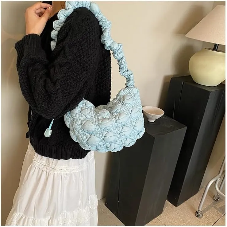 Cute Handbag Purse for Women, Chic Sling Purse Shoulder Handbags Puffer Bags for Women Ladies Casual Aesthetic Kawaii