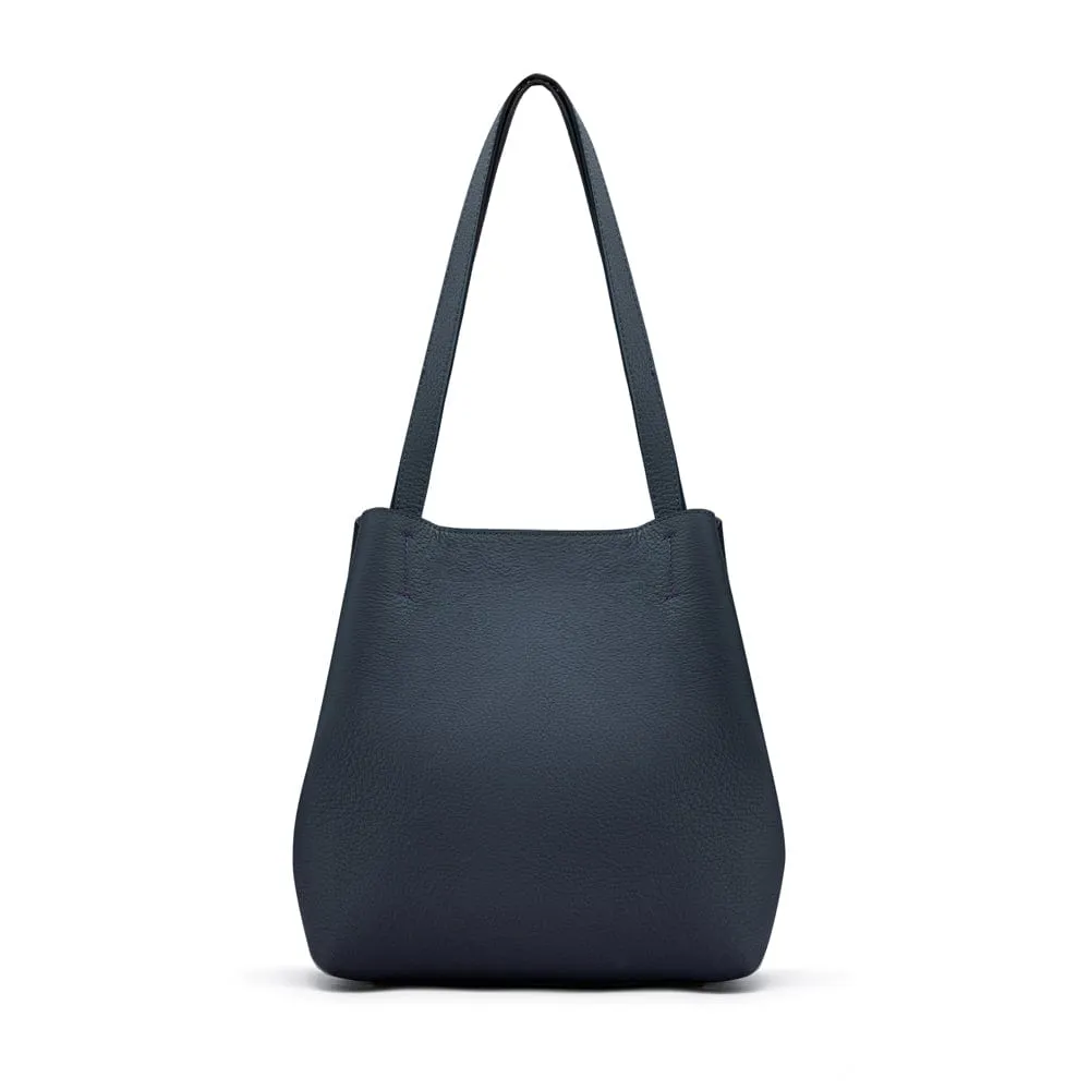 Emma 2 in 1 Leather Tote Bag - Navy