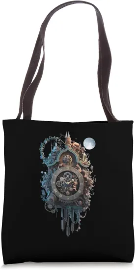 Fantastical Vintage Timekeeper Clock Design Tote Bag