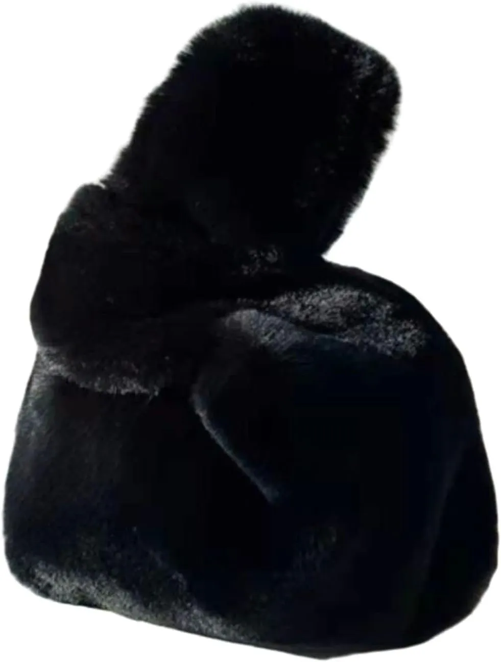 Faux Fur Shoulder Bag - Minimalist Simple Fuzzy Handbag - Aesthetic Tote Bag Purse for Women Teen Girls
