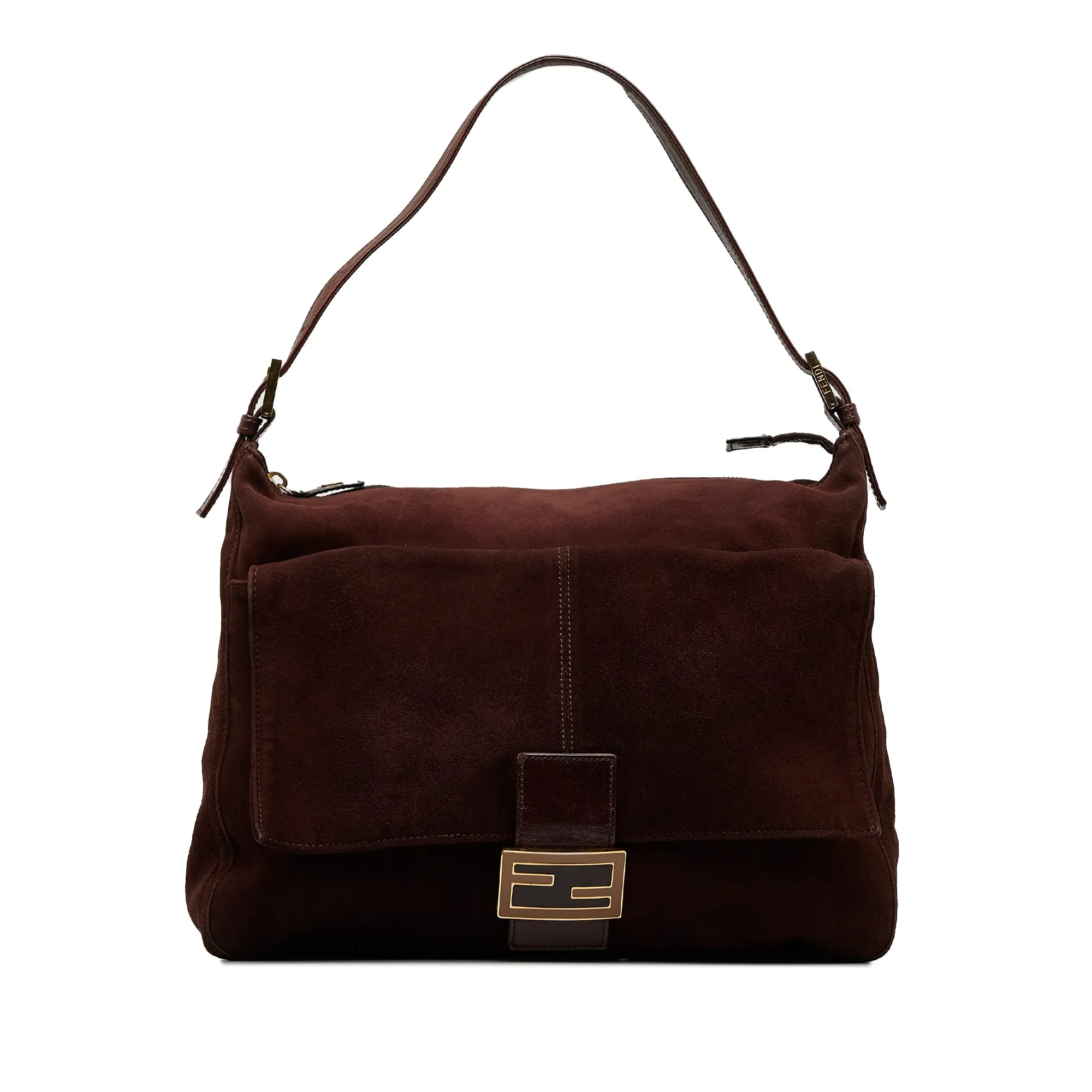 FENDI FF Suede Shoulder Bag