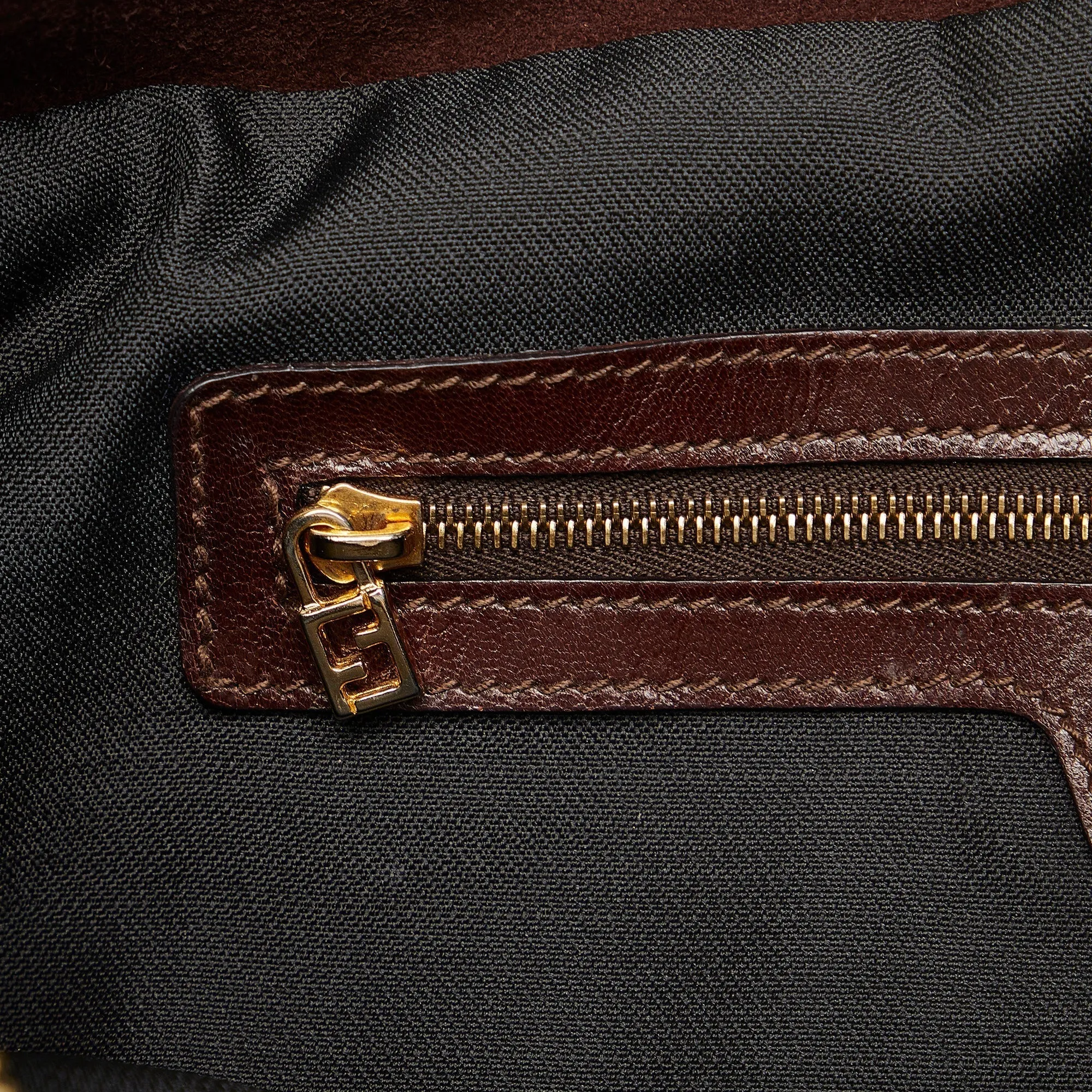 FENDI FF Suede Shoulder Bag