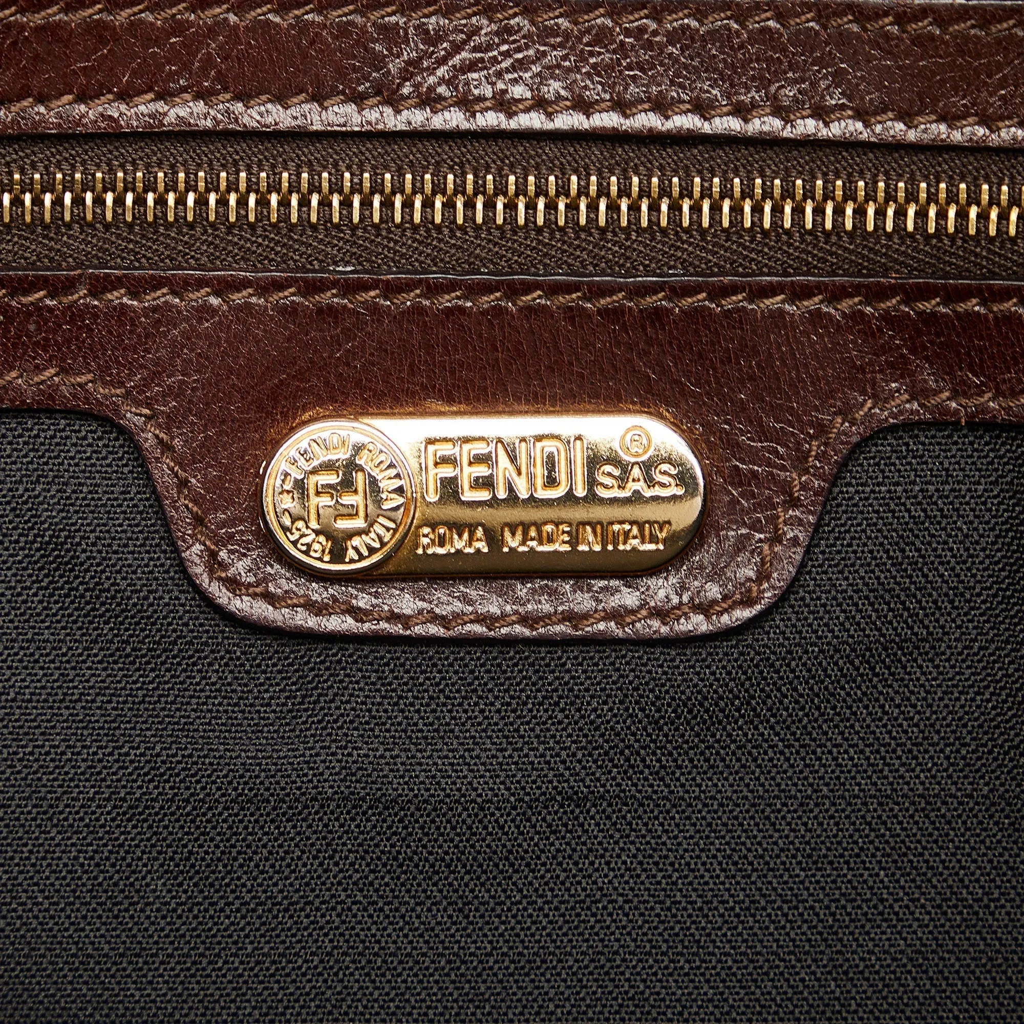 FENDI FF Suede Shoulder Bag