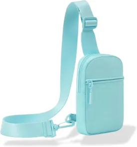 FORZAROCKET Ultralight Sling Bag w/Long Strap 70"  Small Crossbody Bag w/Extended Strap  Women Men Fanny Pack w/Anti-Theft Pocket  Two-Way Durable Zipper  Travel & Plus Size Friendly, Light Blue