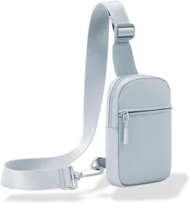 FORZAROCKET Ultralight Sling Bag w/Long Strap 70"  Small Crossbody Bag w/Extended Strap  Women Men Fanny Pack w/Anti-Theft Pocket  Two-Way Durable Zipper  Travel & Plus Size Friendly, Light Grey