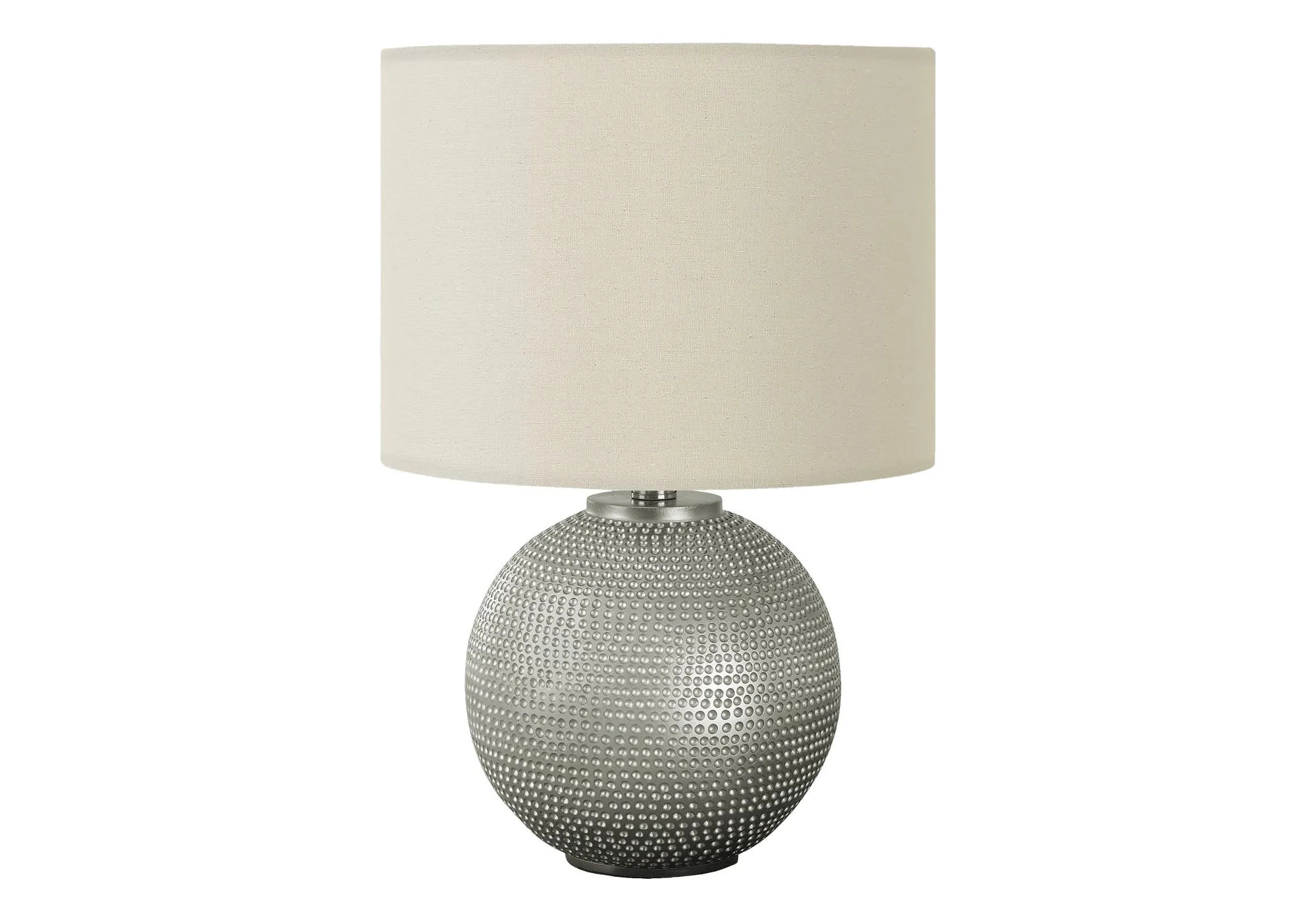 GlowLite 19"H Grey Resin Table Lamp - Modern Illumination with Ivory/Cream Shade