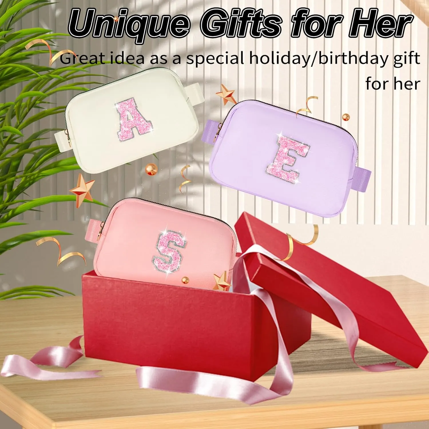 Graduation Gift for Teen Girls Kids Daughter Her - Birthday Gifts for 3 4 5 6 7 8 9 10 11 12 13 Year Old Girls,Fanny Pack Crossbody Bag Purse Belt Bag Cute Trendy Stuff | Lavender,Initial A
