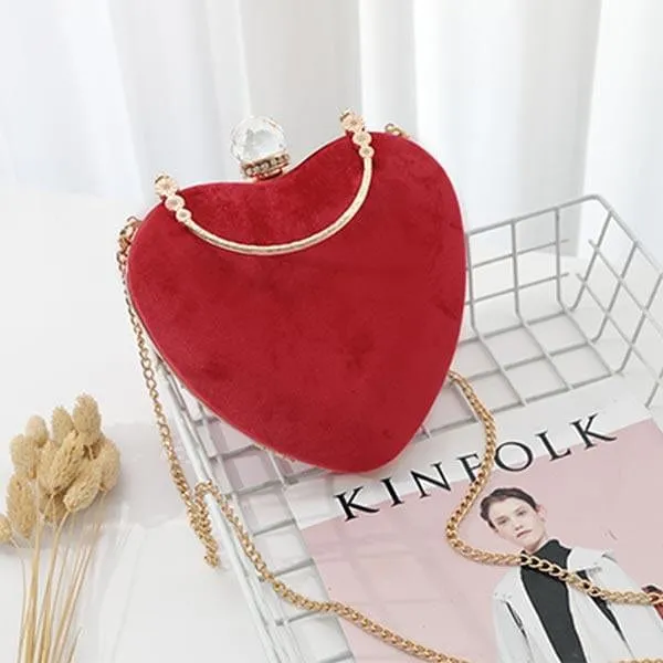 Heart-Shaped Diamonds Crystal Clutch