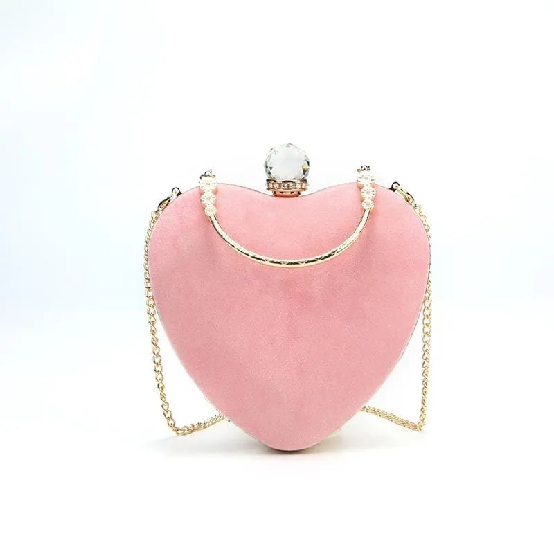 Heart-Shaped Diamonds Crystal Clutch
