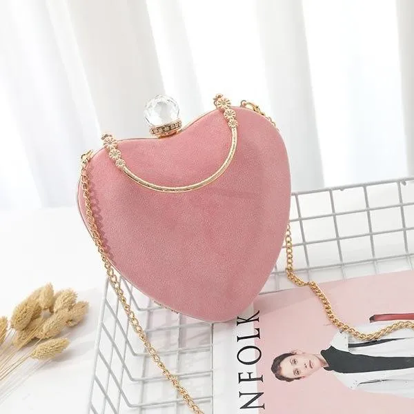 Heart-Shaped Diamonds Crystal Clutch
