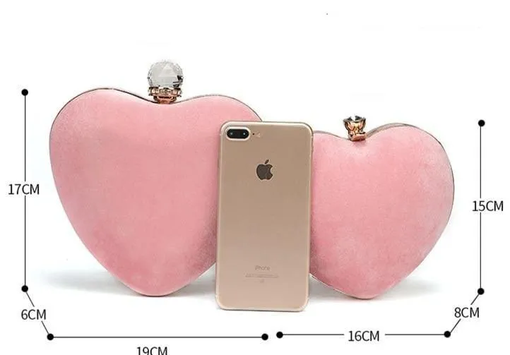 Heart-Shaped Diamonds Crystal Clutch