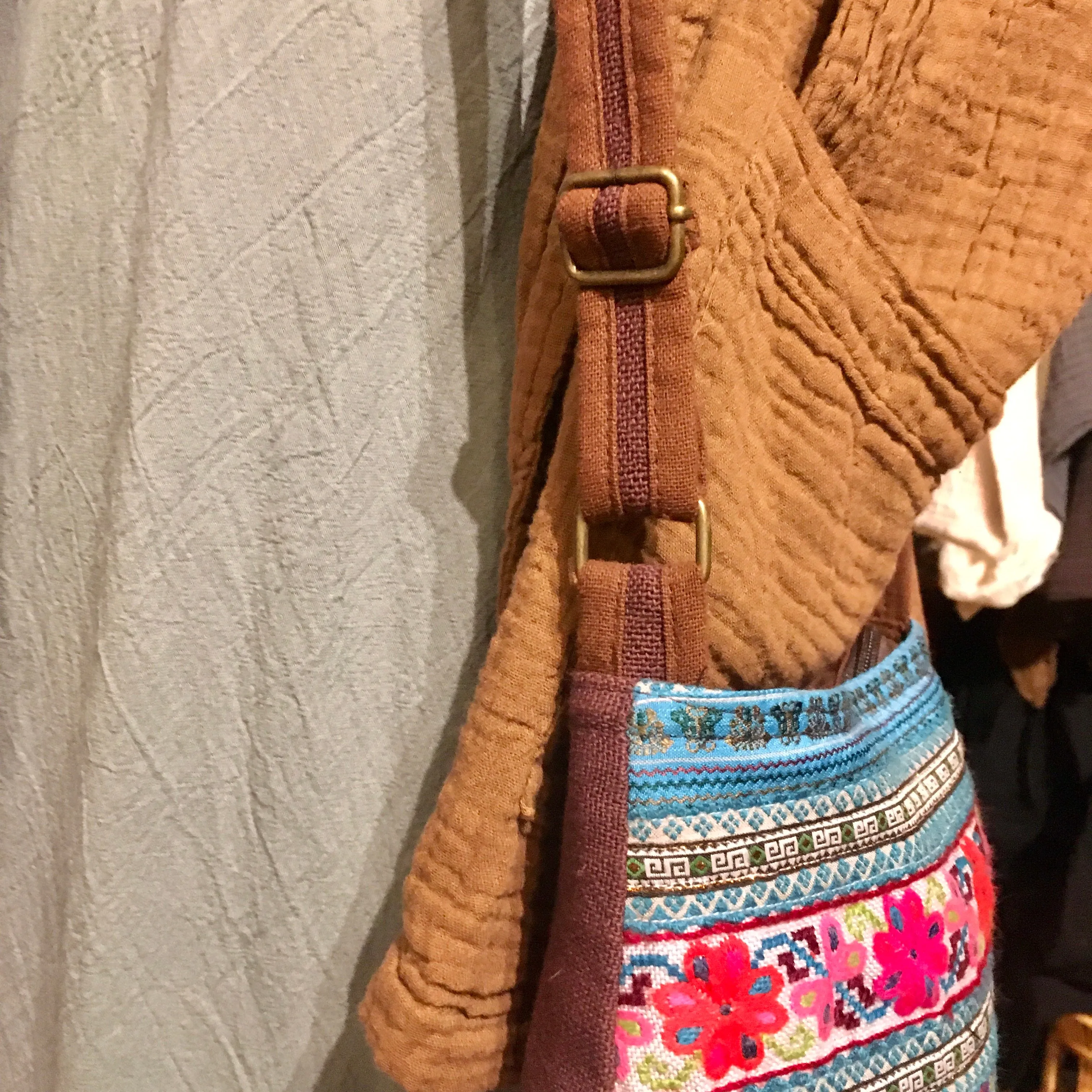 Hmong Hill Tribe Crossbody Bag | Vintage Fabric | Handmade in Thailand