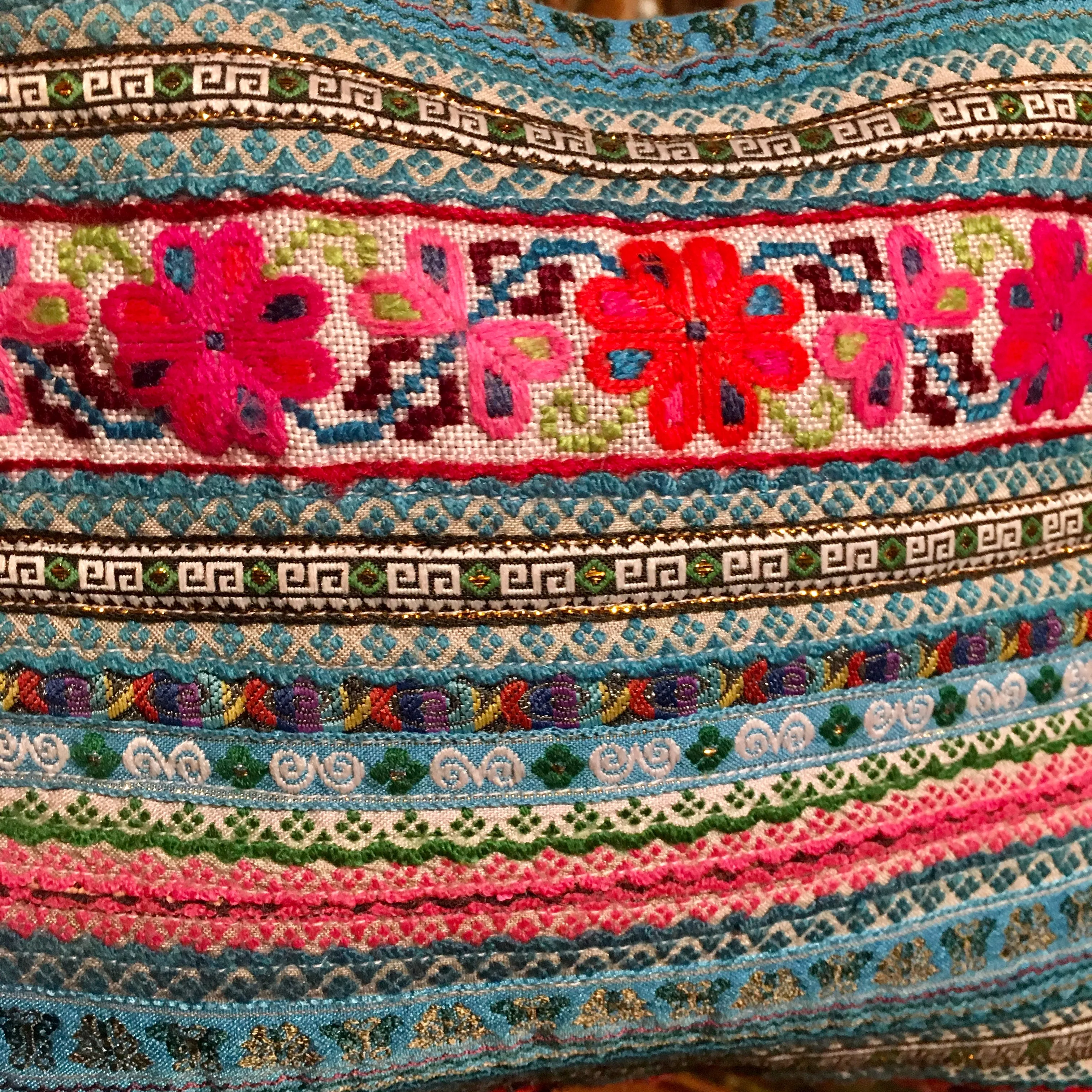 Hmong Hill Tribe Crossbody Bag | Vintage Fabric | Handmade in Thailand