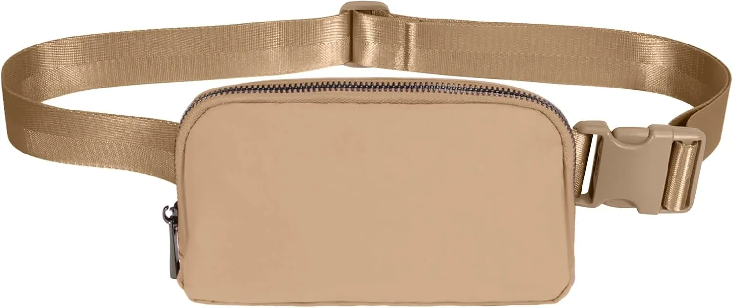 INTINI Everywhere Belt Bag  Small, Slim, and Stylish Mini Crossbody Fanny Pack for Women 50 Inch Waist (S - Camel)