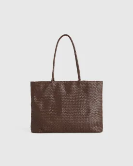 Italian Leather Small Handwoven Tote