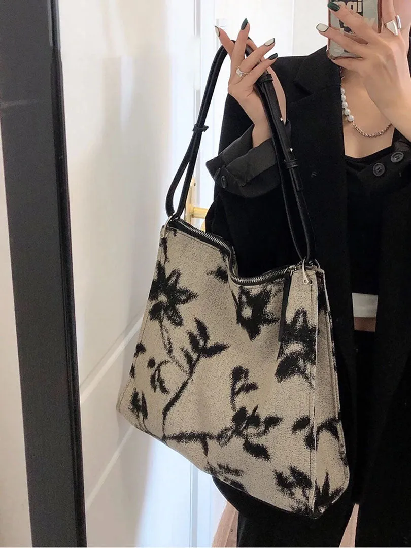 Jacquard fabric tote bag